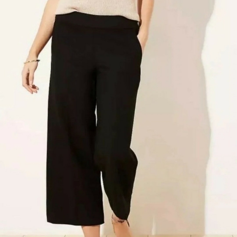 Ann Taylor Wide Leg Pants Black